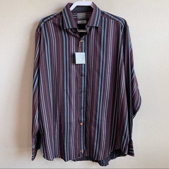 Thomas Dean Striped Button Down XL NWT - Picture 3 of 7